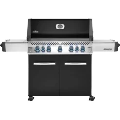 Napoleon Barbecue Gaz Prestige 665 NOIR 5 Brûleurs + Sizzle Lateral + Brûleur Arriére
