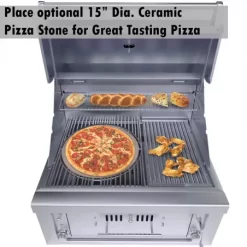 Barbecue Encastrable Hybride Charbon De Bois Et Gaz 30" - 76cm - SUNSTONE -Les gens du barbecue. barbecue hybride gaz charbon de bois 76cm 7