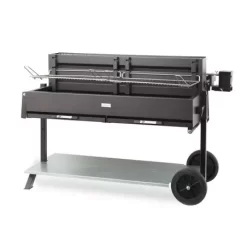 Barbecue Mechoui Acier Noir Sur Chariot Exception 120 Cm