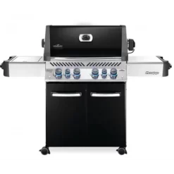 Napoleon BBQ Gaz Prestige 500 Noir 4B + Sizzle +Bruleur Arriere