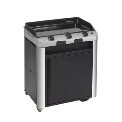 Chariot Plancha Fusion 75 Noir / Inox 2024 - ENO 8 Chariot Plancha Fusion 75 Noir / Inox 2024 - ENO -Les gens du barbecue. chariot ferme 2023 pour plancha fusion 75 noir inox eno 2