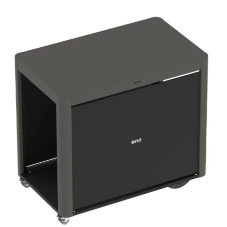 Desserte Achille Acier Gris Avec Rideaux & Roulettes - ENO 1 Desserte Achille Acier Gris Avec Rideaux & Roulettes - ENO