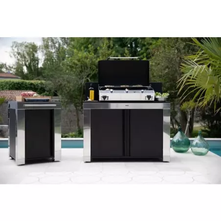 Meuble De Cuisine Inox Et Acier Galvanisé Noir FELIX 120 X 60 - ENO 2 Meuble De Cuisine Inox Et Acier Galvanisé Noir FELIX 120 X 60 - ENO – Image 2