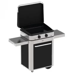 Combo Plancha Enosign Gaz 65 Acier Noir & Inox Avec Capot Noir - ENO