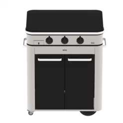 Combo Plancha Enosign Gaz 80 Inox & Acier Noir 2023 Avec Capot Noir - ENO