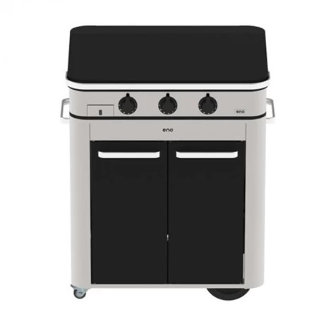Combo Plancha Enosign Gaz 80 Inox & Acier Noir 2023 Avec Capot Noir - ENO 1 Combo Plancha Enosign Gaz 80 Inox & Acier Noir 2023 Avec Capot Noir - ENO