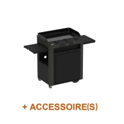 Pack + Combo Plancha Gaz Fusion 75 Gris Cargo Sur Chariot + Coffret - ENO