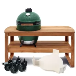 Pack Start BIG GREEN EGG L Avec Table Acacia + Roues + Conveggtor