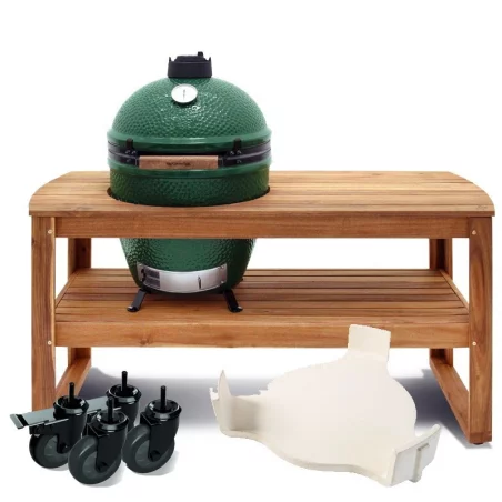 Pack Start BIG GREEN EGG L Avec Table Acacia + Roues + Conveggtor 1 Pack Start BIG GREEN EGG L Avec Table Acacia + Roues + Conveggtor