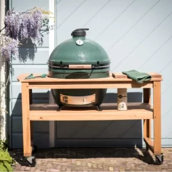 Pack Start BIG GREEN EGG XL Avec Table Acacia + Roues + Conveggtor -Les gens du barbecue. pack start big green egg xl avec table acacia roues conveggtor 1