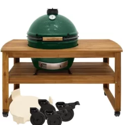 Pack Start BIG GREEN EGG XL Avec Table Acacia + Roues + Conveggtor
