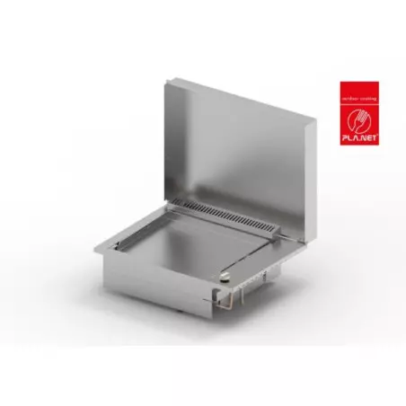 Plancha Gaz Encastrable Oasi 55 Cm Inox Plaque Lisse + Couvercle - PLANET 1 Plancha Gaz Encastrable Oasi 55 Cm Inox Plaque Lisse + Couvercle - PLANET