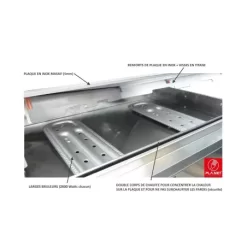 Plancha Gaz Encastrable Inox Oasi 80 Cm Plaque Lisse + Couvercle - PLANET 7 Plancha Gaz Encastrable Inox Oasi 80 Cm Plaque Lisse + Couvercle - PLANET -Les gens du barbecue. plancha gaz encastrable inox 80 cm 3 feux plaque lisse couvercle planet 5