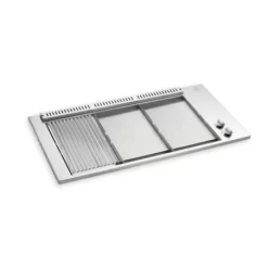 Planet BBQ Gaz Oasi Encastrable Grill 1/3 Et Plancha 2/3 + Capot
