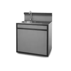 Support Evier Acier Ferme Noir Et Gris Mat