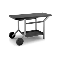 Table Roulante Acier Noir Et Gris Mat Pour Plancha Tra Ng