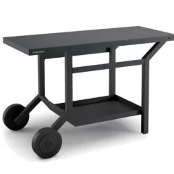 Table Roulante Acier Noir Pour Plancha Tra N