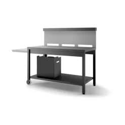 Table Roulante Credence Acier Noir Et Gris Mat Trca Ng